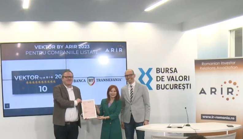 Rating VEKTOR maxim pentru comunicarea Băncii Transilvania cu investitorii și acționarii