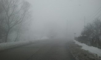 Cod GALBEN de ceață densă și polei în Cluj. Zone cu vizibilitate sub 50 m