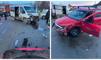 Accident între o autoutilitară și un autoturism în apropiere de Turda. Bărbat rănit, dus la spital