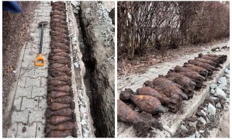 50 de bombe de aruncător au fost descoperite în timpul unor lucrări la rețeaua de apă, în Baciu