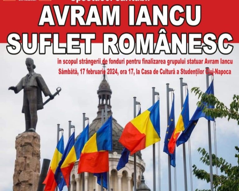 Spectacol de muzică populară „Avram Iancu, suflet românesc”, la Cluj. Se vor strânge bani pentru finalizarea grupului statuar din Piața Avram Iancu