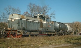 Tren marfar în Piața 1 Mai. Se desprindea de calea ferată principală imediat după podul de peste Someșul Mic