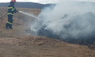 Două mari incendii de vegetație, lichidate de pompierii clujeni