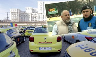 Taximetristul Ioan Pugna protestează la Bucureşti / „Jos cu tariful dinamic"