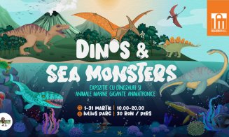 Dinos and Sea Monsters: expoziție de animale marine gigant și dinozauri animatronici, în Iulius Parc