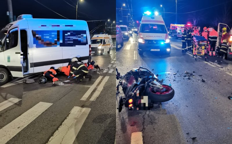 Cum s-a produs accidentul de pe strada Traian Vuia din Cluj? Un motociclist a ajuns sub o dubă
