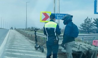 Inconștiență. Un tânăr a fost prins circulând cu trotineta pe autostradă