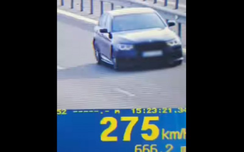 Șofer prins cu 275km/h pe A3. Poliția i-a oferit vitezomanului un "permis de odihnă" timp de patru luni