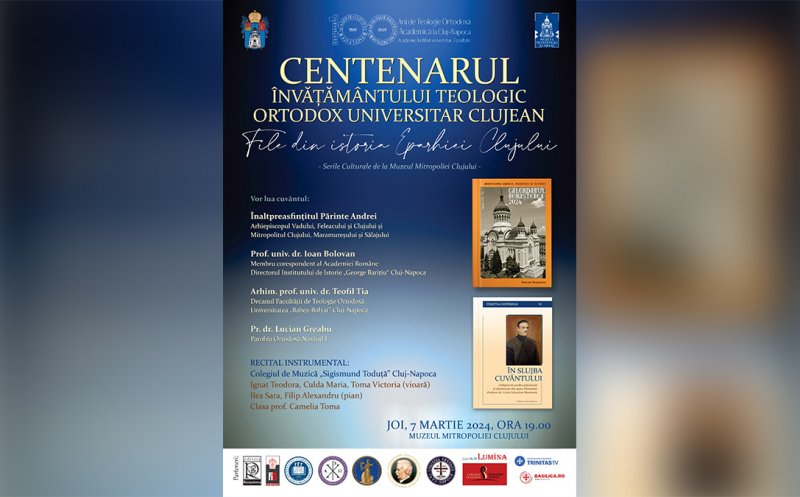 Seară culturală la Muzeul Mitropoliei Clujului - Centenarul învățământului teologic ortodox universitar clujean