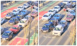SCANDAL MONSTRU în traficul din Cluj! Doi șoferi filmați în timp ce își împart pumni și picioare