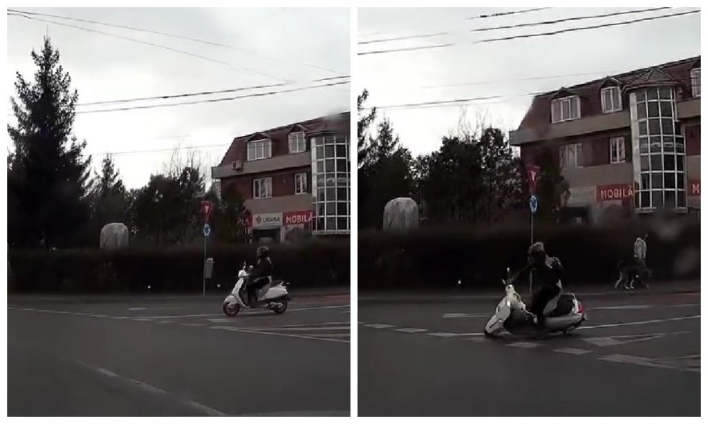 Gestul admirabil al unui șofer clujean care a oprit pentru a da o mână de ajutor unei persoane căzute de pe scuter