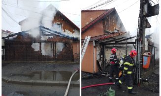 ARDE un garaj în Florești. Pompierii intervin cu trei autospeciale