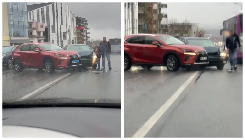 Ciocnire între două mașini pe o stradă din Cluj-Napoca