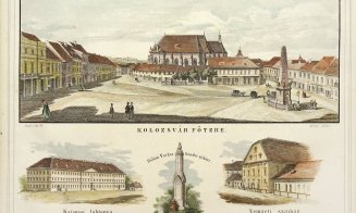 Piața Unirii, înainte și după 1859 (anul construcției turnului Sf. Mihail)