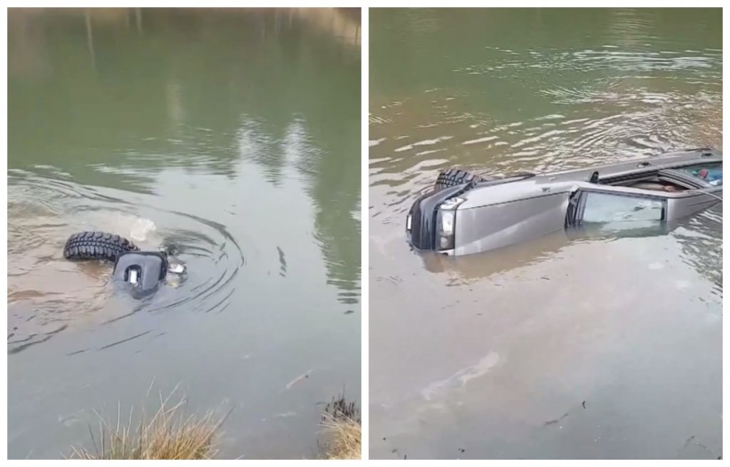 Doi minori au plonjat cu mașina familiei direct într-un lac din Apuseni. Au ținut incidentul secret