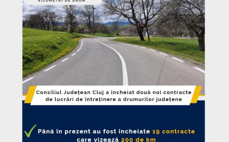 CJ Cluj a încheiat două noi contracte de lucrări de întreținere a drumurilor județene.