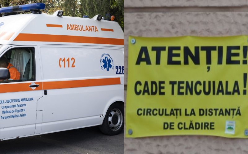 O tânără a fost lovită de o bucată de tencuială căzută de pe o clădire din centrul Clujului
