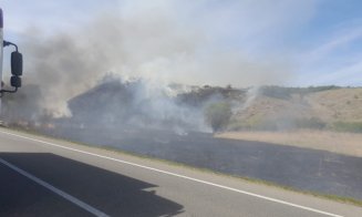 INCENDIU puternic de stufăriș pe centura Vâlcele-Apahida. Coloană de mașini pe mai mulți kilometri