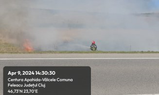 INCENDIU puternic de stufăriș pe centura Vâlcele-Apahida. Coloană de mașini pe mai mulți kilometri