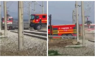 Tragedie evitată în Cluj! Șoferul unei autospeciale de pompieri, cercetat pentru că a ignorat trenul în ultimul moment