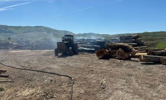 Cluj: INCENDIU puternic la un depozit de lemne! Pompierii au intervenit cu trei autospeciale