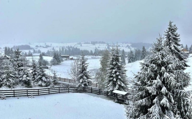 A nins în zona de munte a Clujului! S-a intervenit cu utilajele de deszăpezire pe drumurile județene