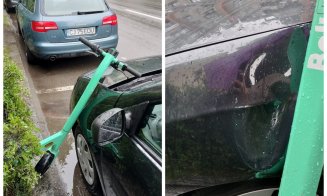 Surpriza neplăcută a unui șofer clujean: Și-a găsit mașina vandalizată de o trotinetă electrică