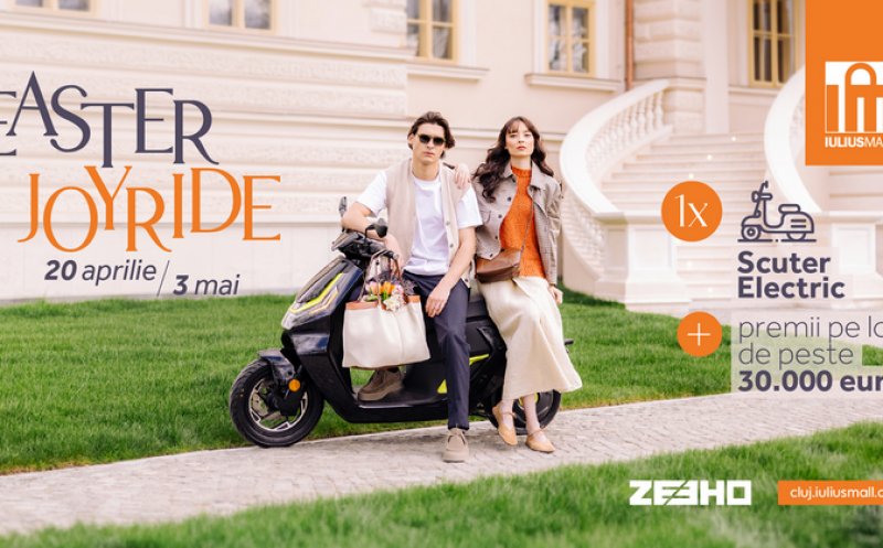 Bucură-te de „Easter Joyride", la Iulius Mall Cluj! Poţi câştiga sesiuni de shopping sau chiar marele premiu: un scuter full electric!