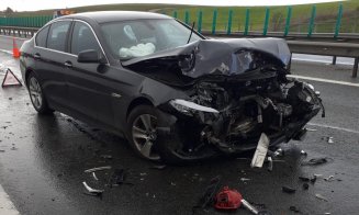 ACCIDENT între trei mașini pe A3, în Cluj! Trei victime, transportate la spital