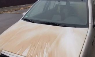 Valul de praful saharian a ajuns în România. IMAGINI cu mașinile afectate de ploaia cu praf
