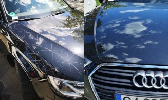 Vandalizarea continuă în Cluj-Napoca: De la geamuri sparte la "X și Zero" pe capota mașinii. Ce mesaj a lăsat presupusul vandal