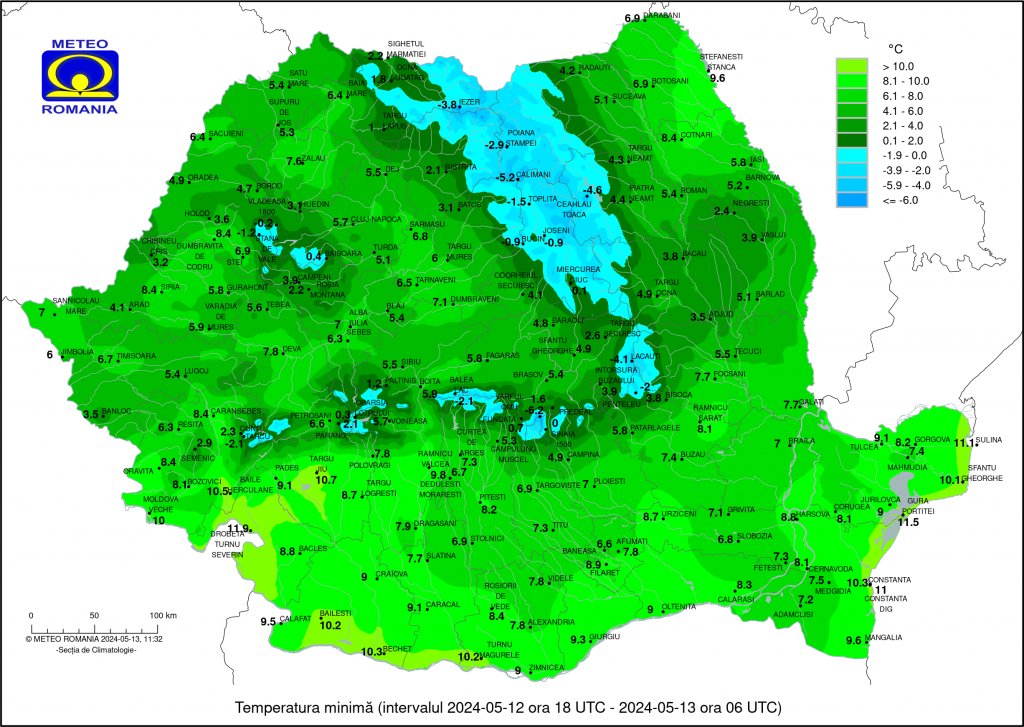 Iarnă la mijloc de mai! Record de temperatură minimă pentru această perioadă în România. Unde s-a înregistrat