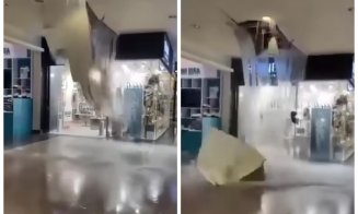 INCIDENT GRAV la un mall din Cluj-Napoca! Tavanul s-a prăbușit din cauza infiltrațiilor de apă