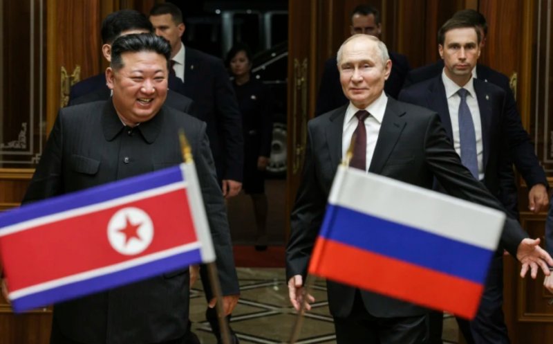 Întâlnire de seamă a dictatorilor în Coreea de Nord. Vladimir Putin şi Kim Jong-Un, față în față