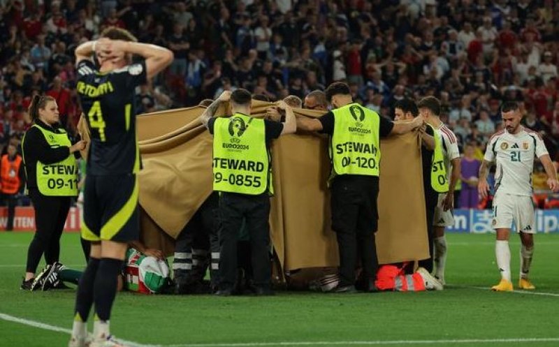 La un pas de tragedie la Euro 2024. Care este starea fotbalistului din naționala Ungariei rămas inconștient pe gazon