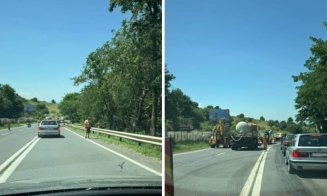 BLOCAJ în trafic între Cluj și Feleac, în plină CANICULĂ! Șoferii "fierb": "Se lucrează la drum..."