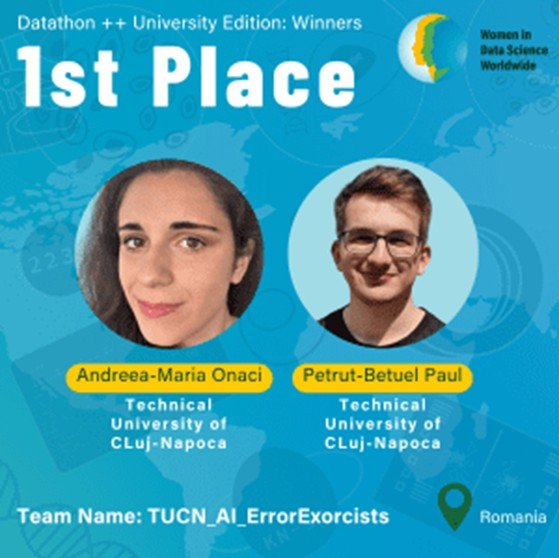 Echipa UTCN câștigă locul I mondial la competiția WiDS Datathon ++ University Edition 2024