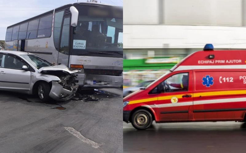 Cum s-a produs accidentul dintre un autocar plin cu elevi și o mașină la ieșire din Turda. O minoră și o femeie, transportate la spital