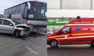 Cum s-a produs accidentul dintre un autocar plin cu elevi și o mașină la ieșire din Turda. O minoră și o femeie, transportate la spital
