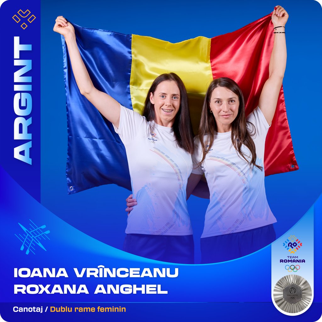 Încă o medalie pentru România la Jocurile Olimpice 2024. Canotoarele Ioana Vrînceanu şi Roxana Anghel au luat argintul la dublu rame