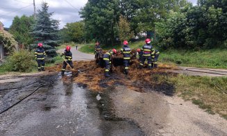Intervenție pentru stingerea unui incendiu care a afectat o remorcă în localitatea Popești