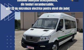 Încă 25 de microbuze electrice pentru elevii din Cluj / Alin Tișe: „Scopul este ca toți tinerii din județ să beneficieze de șanse egale de învățare”