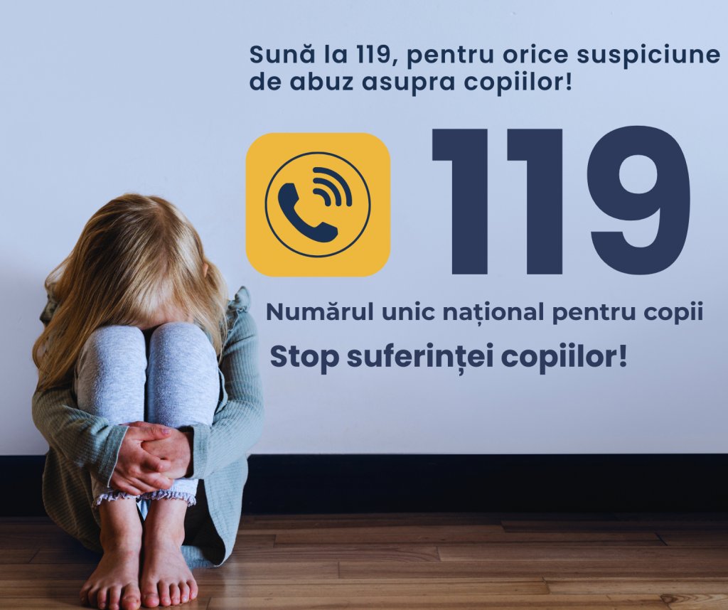 Numărul unic național 119, destinat copiilor pentru raportarea oricărei forme de violență sau abuz, se modernizează