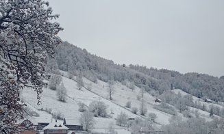 Zăpadă s-a depus la munte, în zona Clujului