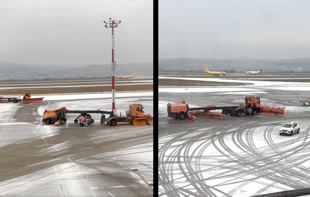Aeroportul Cluj: Utilajele de deszăpezire, puse la treabă pentru zboruri sigure de Sărbători
