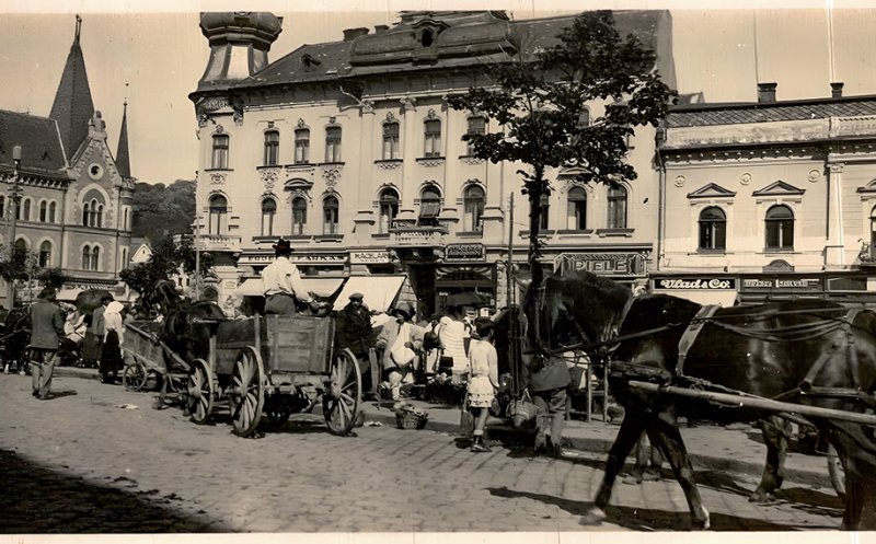 Imagine din vechiul Cluj: Zi de târg, la începutul sec. XX