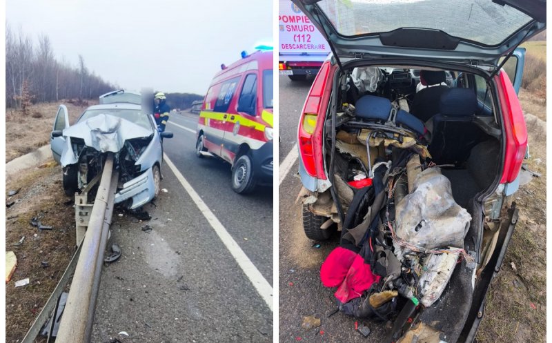 Un nou accident grav pe centura Vâlcele-Apahida: O mașină a intrat într-un parapet. Tânără, transportată la spital