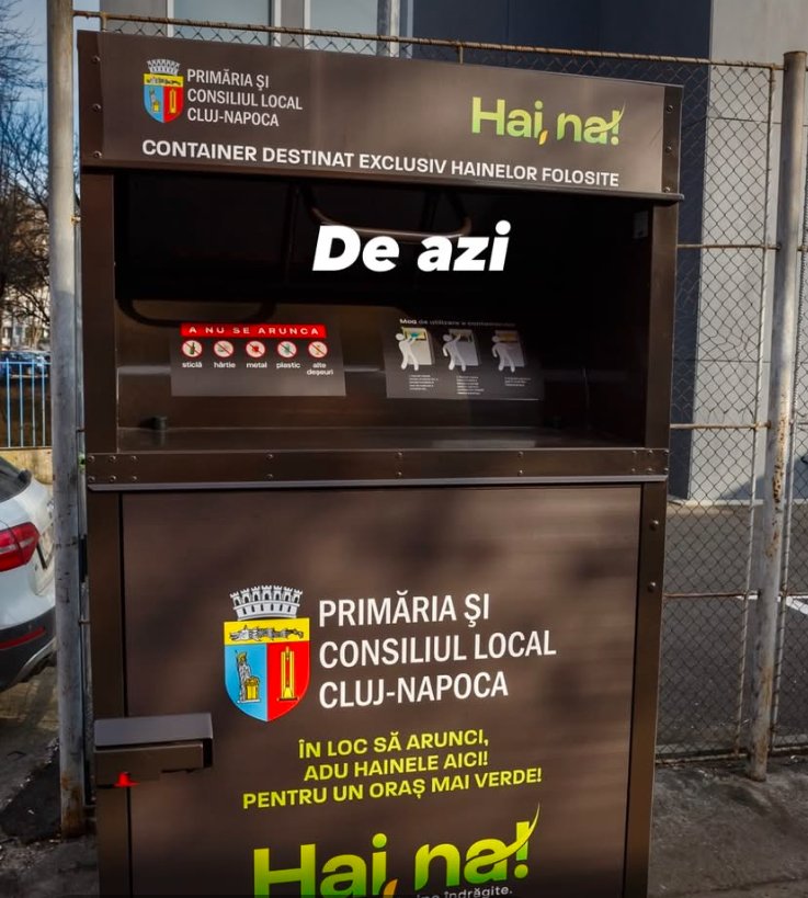 Cluj-Napoca: containere pentru colectare textile uzate pentru reutilizare și reciclare
