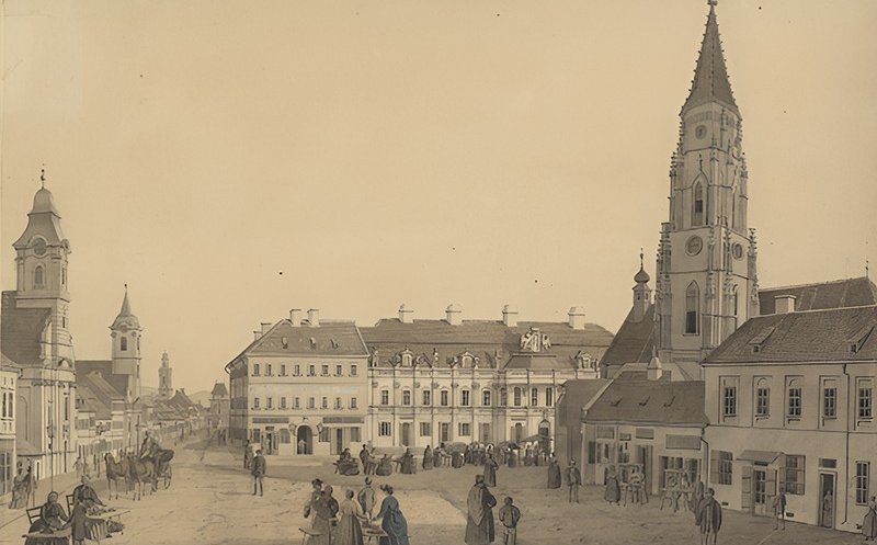 Imagine din vechiul Cluj: centru, anul 1860