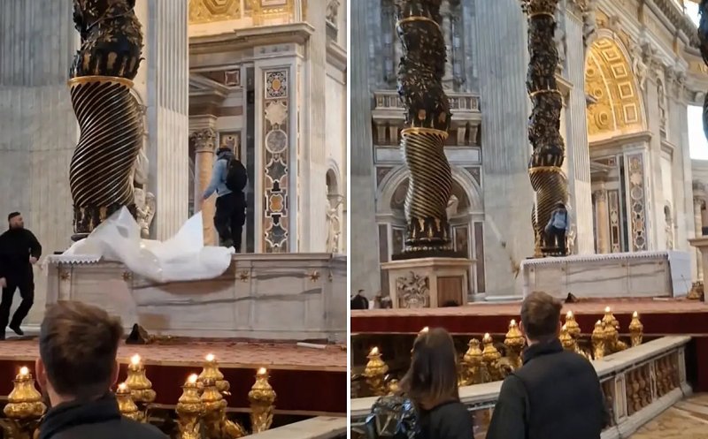 Un român a vandalizat altarul Bazilicii Sfântul Petru din Vatican